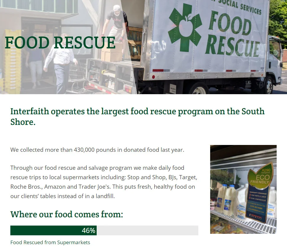 Website screenshot - Food Rescue
