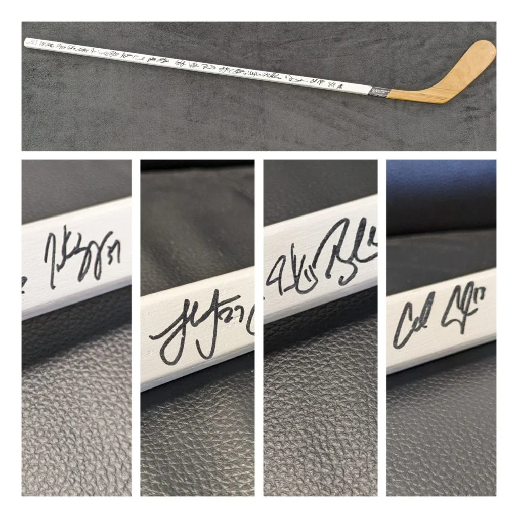 autographed Bruins stick