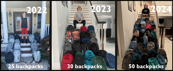 Michael McGrath's annual backpack drive jus gets bigger and bigger!