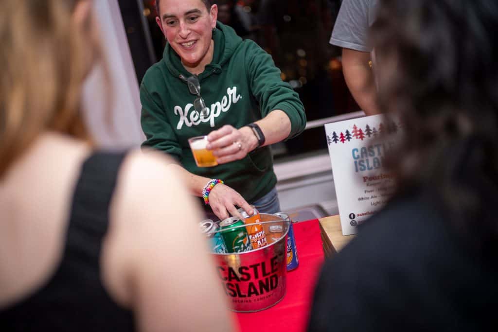 Castle Island Brewing offered up samples of several of their beers at Interfaith Social Services’ Dec. 6 Feed the Hungry Gala at Granite Links. Credit –Matt Teuten Photography