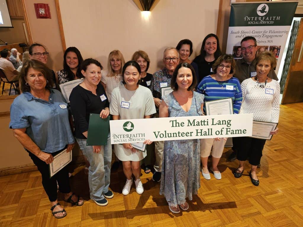 Recipients of the Matti Lang Volunteer Hall of Fame award at Interfaith's 2025 Volunteer Appreciation event Aug. 14.