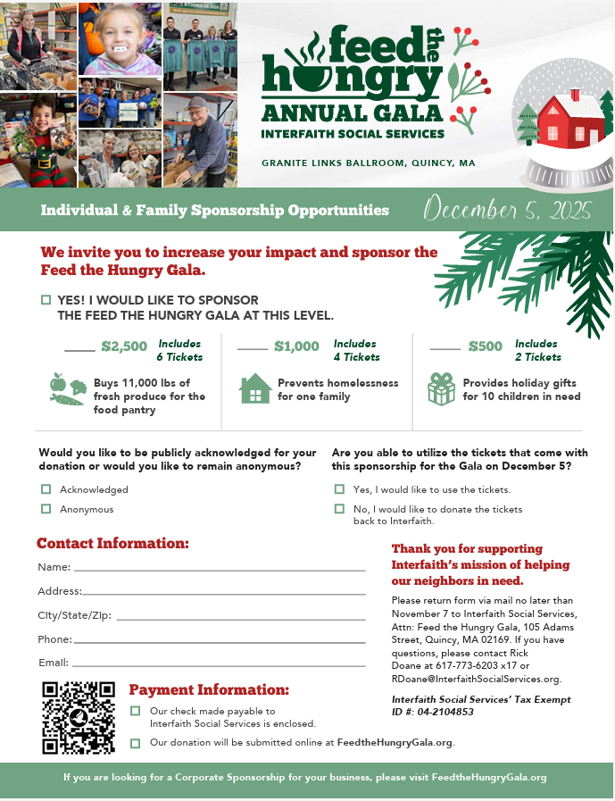 2025 Feed the Hungry Gala Individual & Family Sponsorships