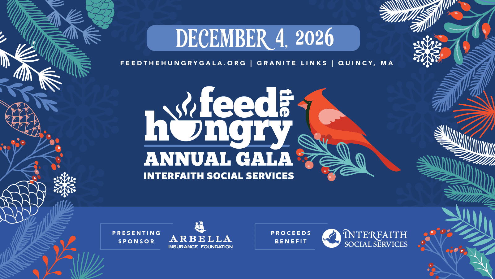 Feed the Hungry Annual Gala, December 4, 2026